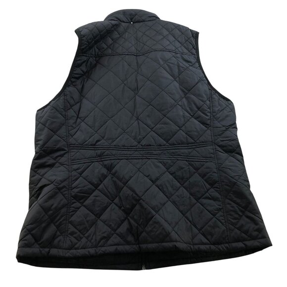 Fuinloth Women's Quilted Vest Size XL Full Zip Gilet Padded Stand Collar Black - Picture 3 of 12